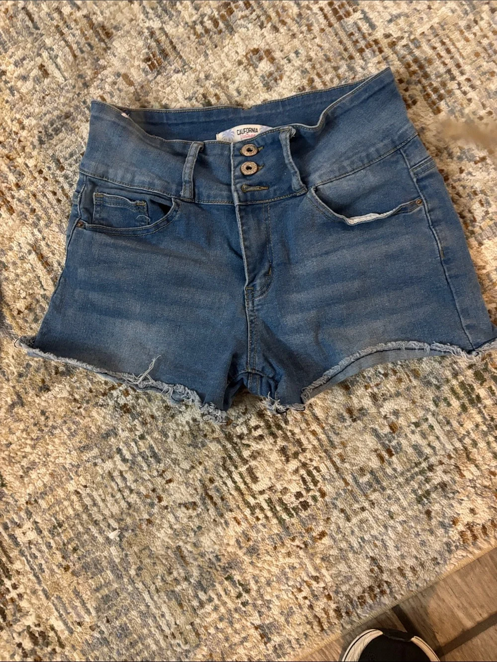 High-Waist Blue Denim Women’s Shorts -